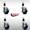 Service Caster 3.5'' SS Solid Poly Swivel 1-1/2'' Expanding Stem Caster Set with Brake, 4PK SCC-SSEX20S3514-SPUS-TLB-112-4 - alternate 3